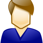 Man with blue shirt