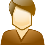 Man with brown shirt