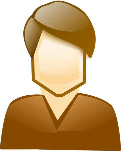 Man with brown shirt