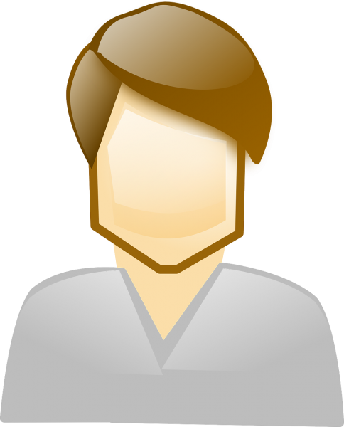 Man with gray shirt