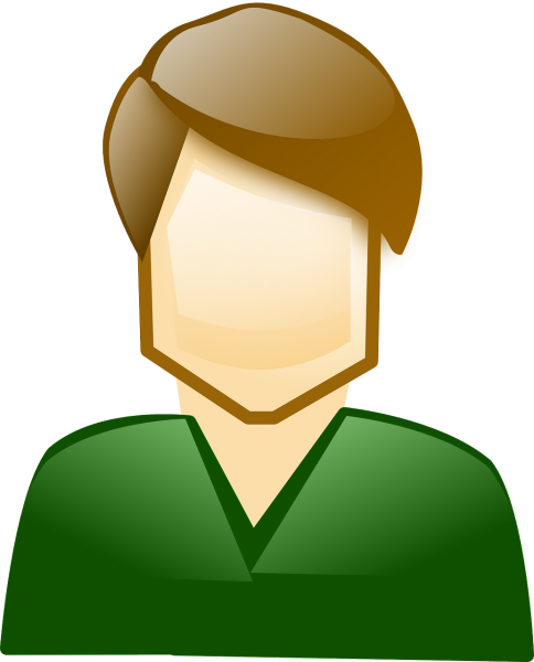 Man with green shirt