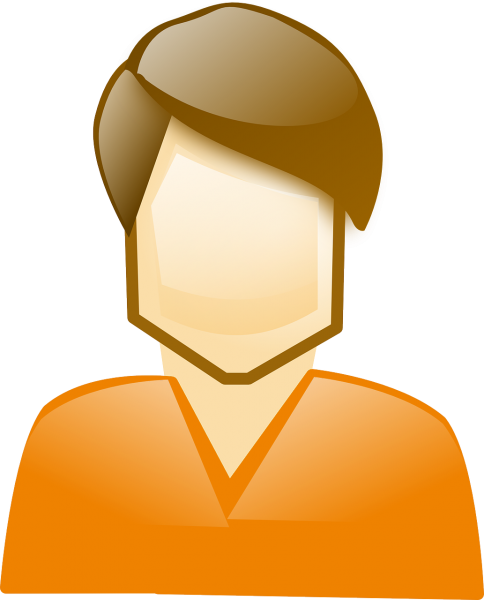 Man with orange shirt
