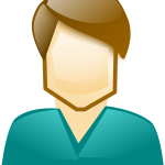 Man with teal shirt