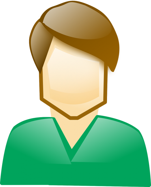 Man with torquoise shirt