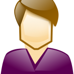 Man with violet shirt