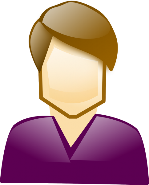 Man with violet shirt
